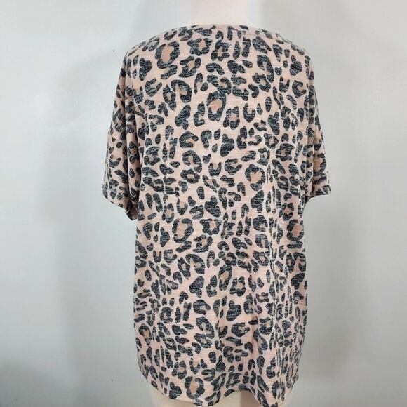 Est 1946 T Shirt Top Womens Plus 18/20W Twist Front Short Sleeve Animal Print - Picture 7 of 15